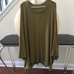Free People green oversized tunic dress top